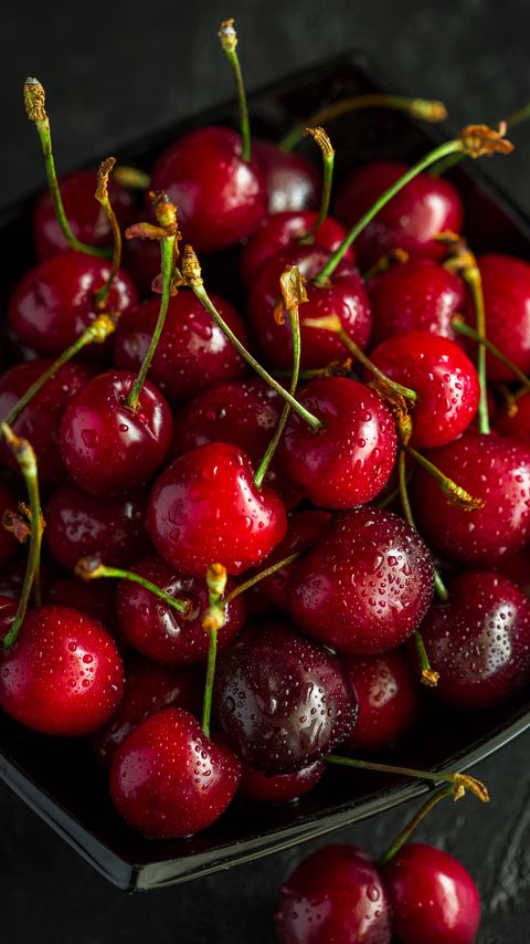 Download wallpaper 2160x3840 cherry, ripe, wet, berries, harvest, red, drops samsung galaxy s4, s5, note, sony xperia z, z1, z2, z3, htc one, lenovo vibe hd background