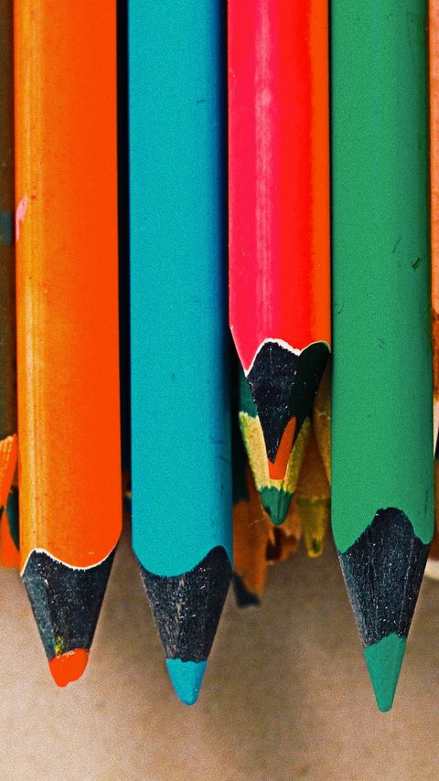 Download wallpaper 2160x3840 colored pencils, set, multicolored, sharpened samsung galaxy s4, s5, note, sony xperia z, z1, z2, z3, htc one, lenovo vibe hd background