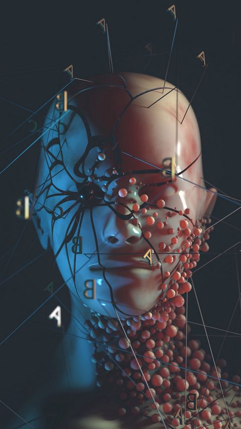 Download wallpaper 2160x3840 dummy, head, mesh, balls, connections samsung galaxy s4, s5, note, sony xperia z, z1, z2, z3, htc one, lenovo vibe hd background