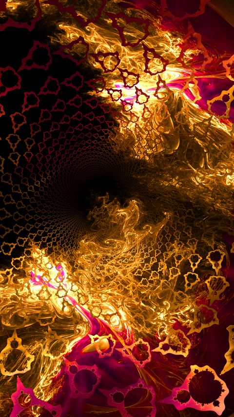 Download wallpaper 2160x3840 fractal, deepening, patterns, shapes, colorful hd background