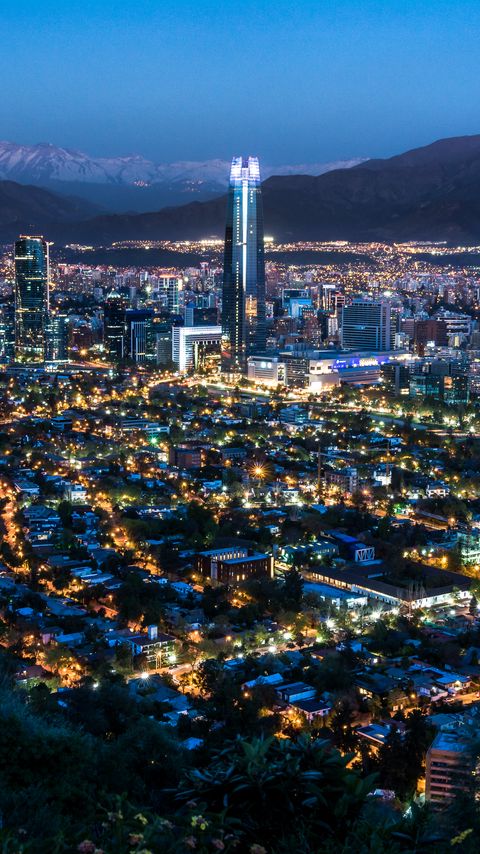 Download wallpaper 2160x3840 night city, lights, cities, mountains, chile samsung galaxy s4, s5, note, sony xperia z, z1, z2, z3, htc one, lenovo vibe hd background
