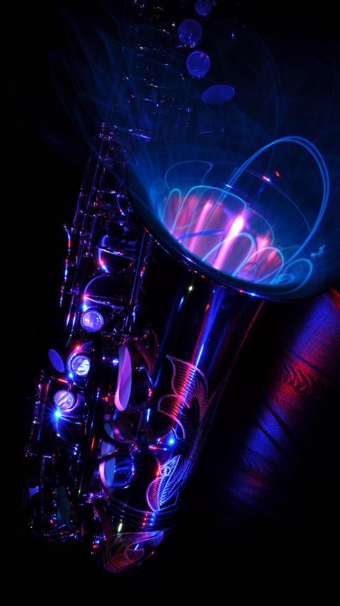 Download wallpaper 2160x3840 saxophone, lighting, abstraction, musical instrument samsung galaxy s4, s5, note, sony xperia z, z1, z2, z3, htc one, lenovo vibe hd background