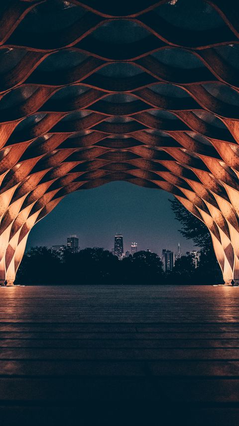 Download wallpaper 2160x3840 arch, architecture, construction, grid, backlight, city, view samsung galaxy s4, s5, note, sony xperia z, z1, z2, z3, htc one, lenovo vibe hd background