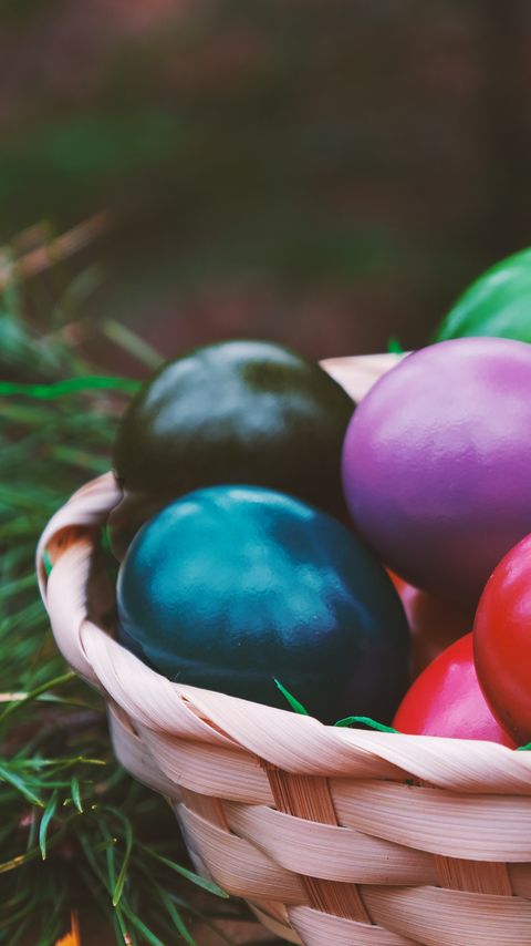Download wallpaper 2160x3840 easter, eggs, colorful, basket samsung galaxy s4, s5, note, sony xperia z, z1, z2, z3, htc one, lenovo vibe hd background