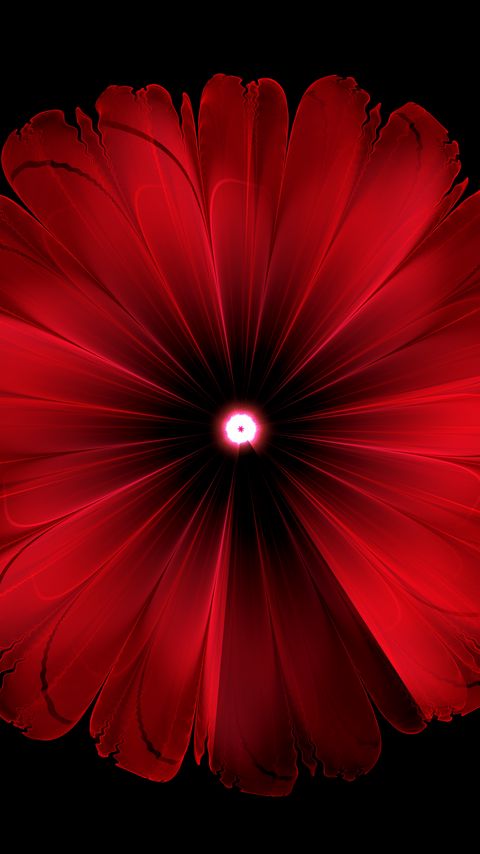 Download wallpaper 2160x3840 flower, red, glow, fractal, digital, abstraction samsung galaxy s4, s5, note, sony xperia z, z1, z2, z3, htc one, lenovo vibe hd background