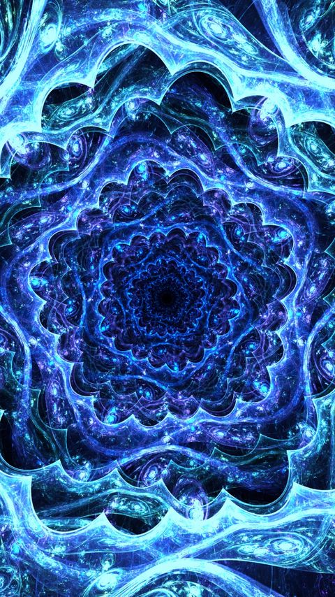 Download wallpaper 2160x3840 fractal, kaleidoscope, depth, blue, bright samsung galaxy s4, s5, note, sony xperia z, z1, z2, z3, htc one, lenovo vibe hd background