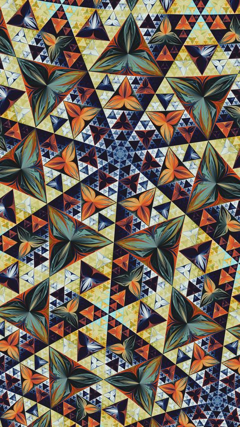 Download wallpaper 2160x3840 fractal, kaleidoscope, triangles, pattern, symmetry samsung galaxy s4, s5, note, sony xperia z, z1, z2, z3, htc one, lenovo vibe hd background