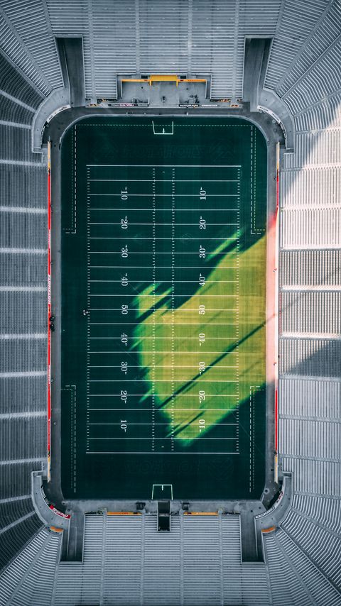 Download wallpaper 2160x3840 stadium, field, aerial view, rugby, arena, stands hd background