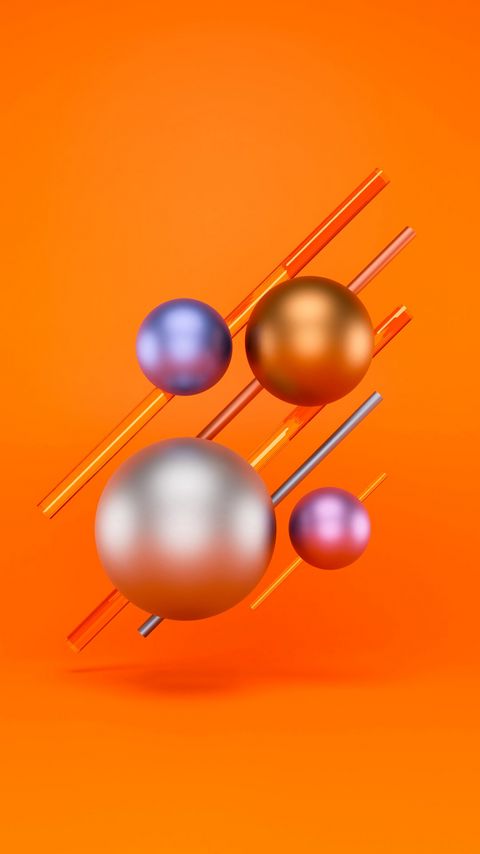 Download wallpaper 2160x3840 balls, lines, colorful, bright, 3d hd background