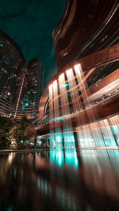 Download wallpaper 2160x3840 buildings, facades, architecture, lighting, fountain samsung galaxy s4, s5, note, sony xperia z, z1, z2, z3, htc one, lenovo vibe hd background