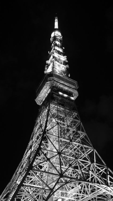 Download wallpaper 2160x3840 tower, bw, night, lights, design, architecture samsung galaxy s4, s5, note, sony xperia z, z1, z2, z3, htc one, lenovo vibe hd background