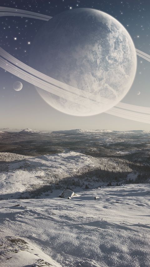 Download wallpaper 2160x3840 planet, space, snow, winter, surface samsung galaxy s4, s5, note, sony xperia z, z1, z2, z3, htc one, lenovo vibe hd background