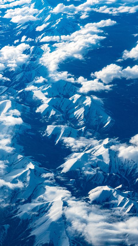 Download wallpaper 2160x3840 mountains, clouds, aerial view, height, view, overview samsung galaxy s4, s5, note, sony xperia z, z1, z2, z3, htc one, lenovo vibe hd background