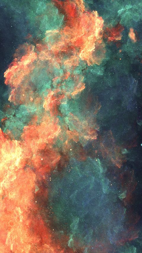 Download wallpaper 2160x3840 nebula, cloud, colorful, fiery, sparks, abstraction hd background