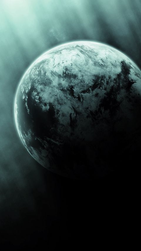 Download wallpaper 2160x3840 planet, surface, light, shadow, space hd background
