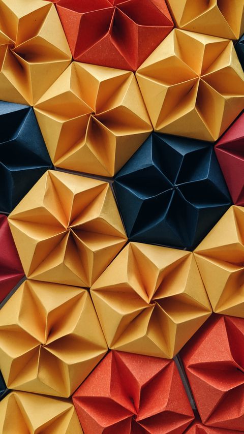 Download wallpaper 2160x3840 shapes, origami, paper, colorful samsung galaxy s4, s5, note, sony xperia z, z1, z2, z3, htc one, lenovo vibe hd background