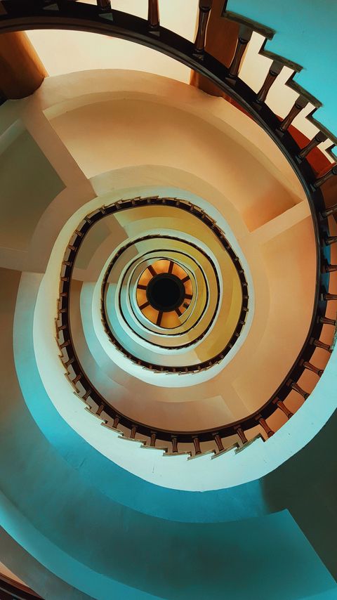 Download wallpaper 2160x3840 stairs, spiral, top view, construction, architecture samsung galaxy s4, s5, note, sony xperia z, z1, z2, z3, htc one, lenovo vibe hd background