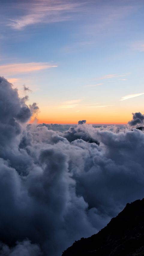 Download wallpaper 2160x3840 clouds, sky, height, horizon, overview samsung galaxy s4, s5, note, sony xperia z, z1, z2, z3, htc one, lenovo vibe hd background