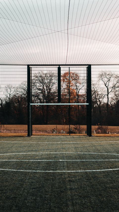 Download wallpaper 2160x3840 football pitch, football, playground, lawn, fencing samsung galaxy s4, s5, note, sony xperia z, z1, z2, z3, htc one, lenovo vibe hd background