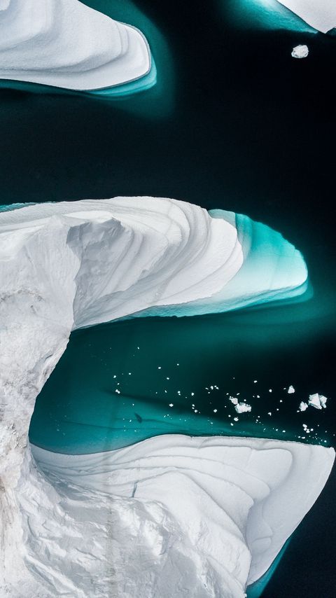 Download wallpaper 2160x3840 icebergs, glacier, aerial view, ice, water samsung galaxy s4, s5, note, sony xperia z, z1, z2, z3, htc one, lenovo vibe hd background
