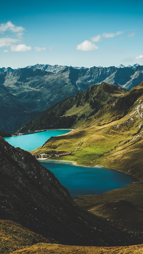 Download wallpaper 2160x3840 mountains, lake, aerial view, landscape, nature samsung galaxy s4, s5, note, sony xperia z, z1, z2, z3, htc one, lenovo vibe hd background
