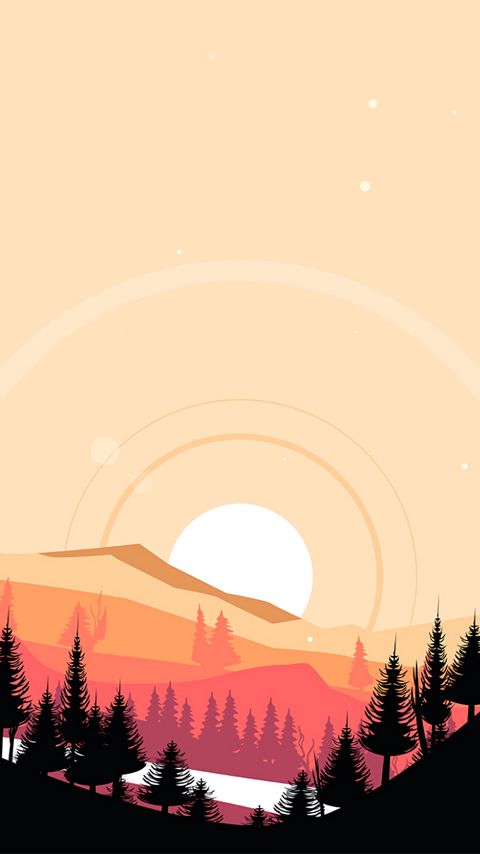 Download wallpaper 2160x3840 mountains, sunset, art, vector, landscape samsung galaxy s4, s5, note, sony xperia z, z1, z2, z3, htc one, lenovo vibe hd background