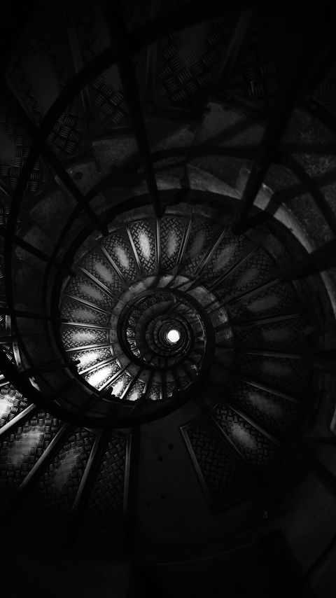 Download wallpaper 2160x3840 staircase, spiral, bw, dark, architecture, construction samsung galaxy s4, s5, note, sony xperia z, z1, z2, z3, htc one, lenovo vibe hd background