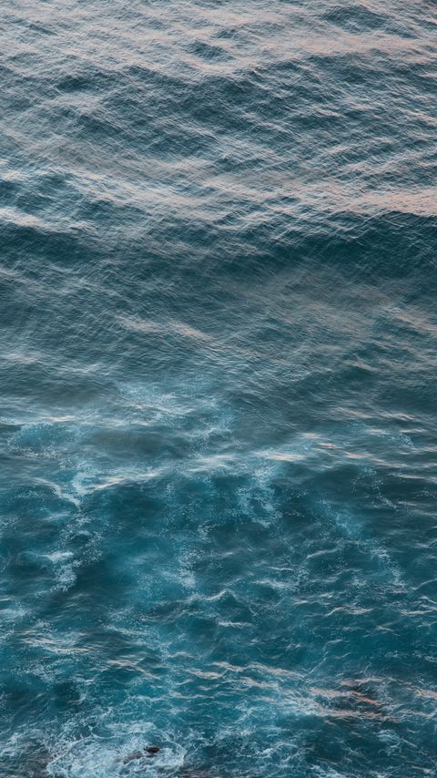 Download wallpaper 2160x3840 waves, ripples, aerial view, water, sea samsung galaxy s4, s5, note, sony xperia z, z1, z2, z3, htc one, lenovo vibe hd background