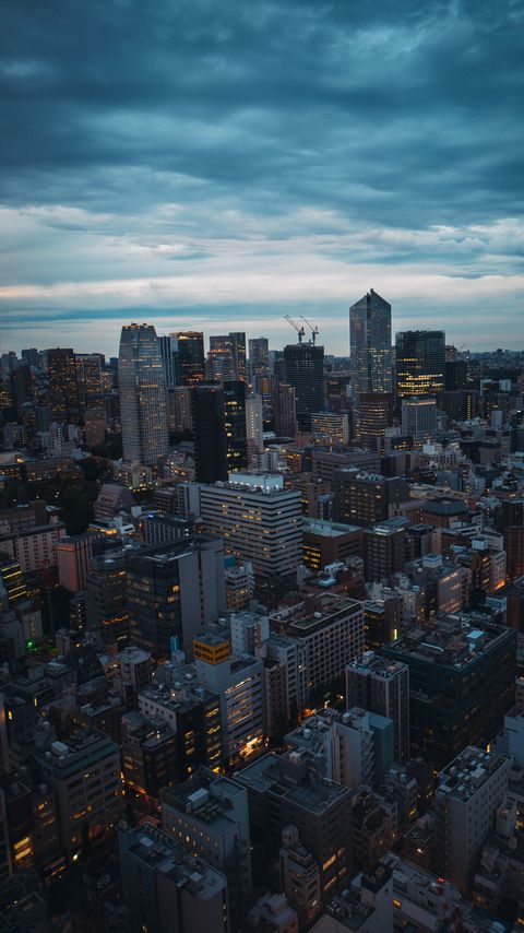 Download wallpaper 2160x3840 city, buildings, aerial view, metropolis, architecture, skyscrapers samsung galaxy s4, s5, note, sony xperia z, z1, z2, z3, htc one, lenovo vibe hd background