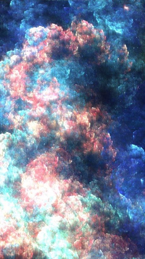 Download wallpaper 2160x3840 cloud, glitch, colorful, abstraction, bright hd background