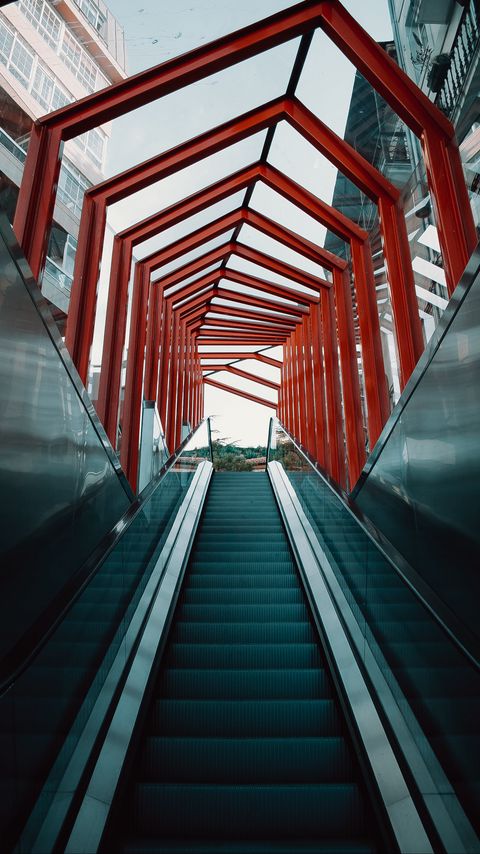 Download wallpaper 2160x3840 escalator, stairs, tunnel, architecture samsung galaxy s4, s5, note, sony xperia z, z1, z2, z3, htc one, lenovo vibe hd background