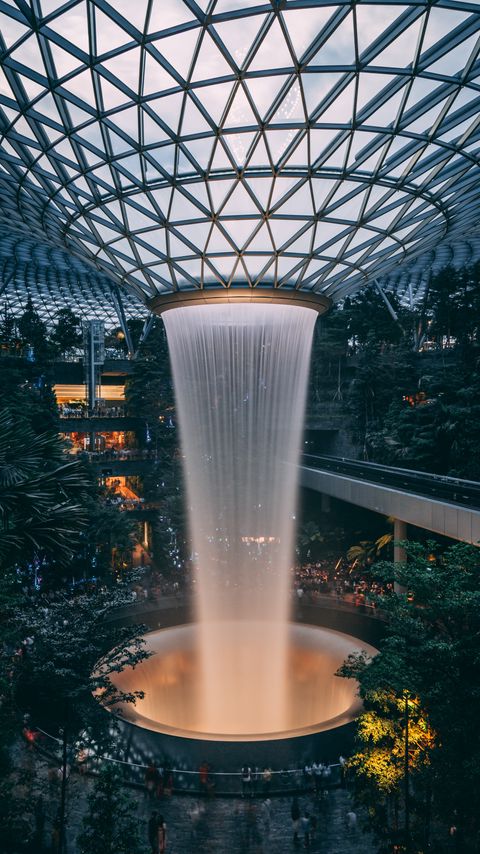 Download wallpaper 2160x3840 fountain, building, trees, architecture, interior samsung galaxy s4, s5, note, sony xperia z, z1, z2, z3, htc one, lenovo vibe hd background