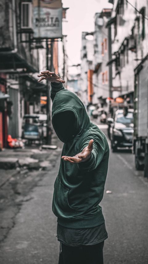 Download wallpaper 2160x3840 man, hood, anonymous, hands, gesture samsung galaxy s4, s5, note, sony xperia z, z1, z2, z3, htc one, lenovo vibe hd background