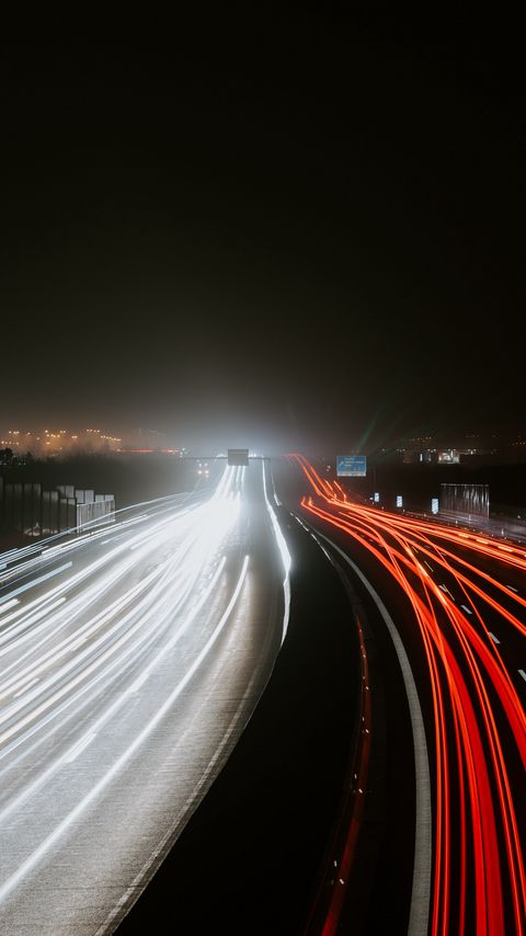 Download wallpaper 2160x3840 road, highway, lights, long exposure, dark samsung galaxy s4, s5, note, sony xperia z, z1, z2, z3, htc one, lenovo vibe hd background