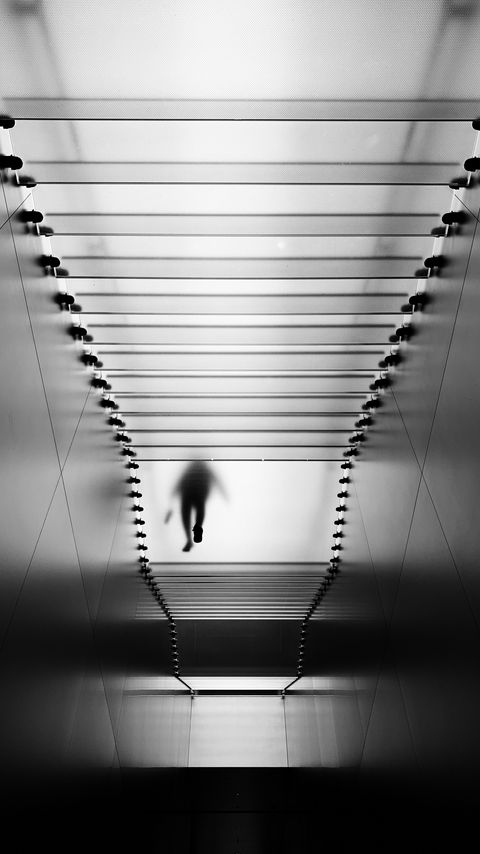 Download wallpaper 2160x3840 silhouette, stairs, bw, transparent samsung galaxy s4, s5, note, sony xperia z, z1, z2, z3, htc one, lenovo vibe hd background