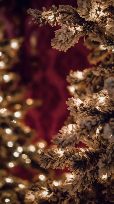 Download wallpaper 2160x3840 tree, branches, white, garland, new year, christmas samsung galaxy s4, s5, note, sony xperia z, z1, z2, z3, htc one, lenovo vibe hd background