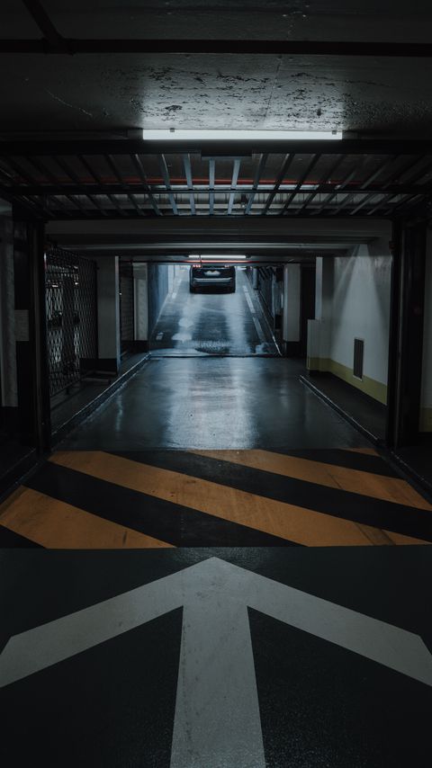 Download wallpaper 2160x3840 tunnel, corridor, parking, building, marking samsung galaxy s4, s5, note, sony xperia z, z1, z2, z3, htc one, lenovo vibe hd background