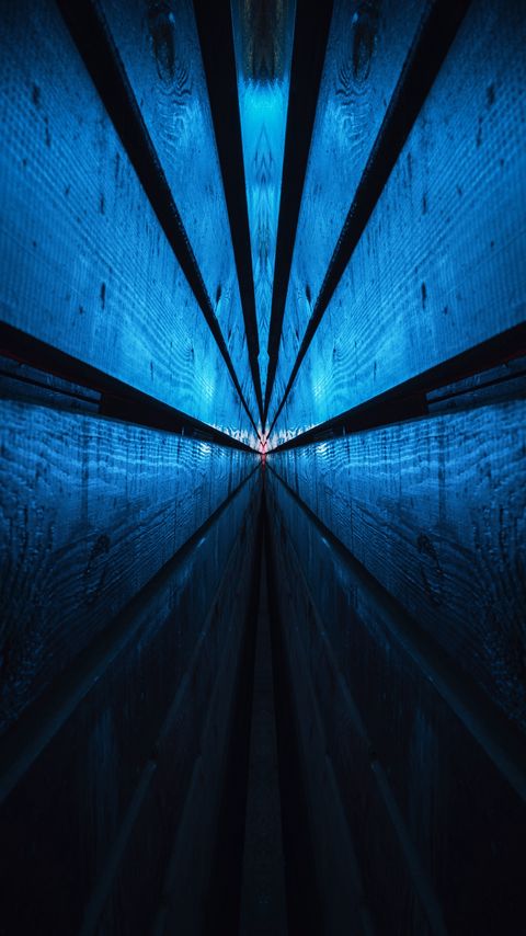 Download wallpaper 2160x3840 tunnel, light, reflection, abstraction, blue samsung galaxy s4, s5, note, sony xperia z, z1, z2, z3, htc one, lenovo vibe hd background