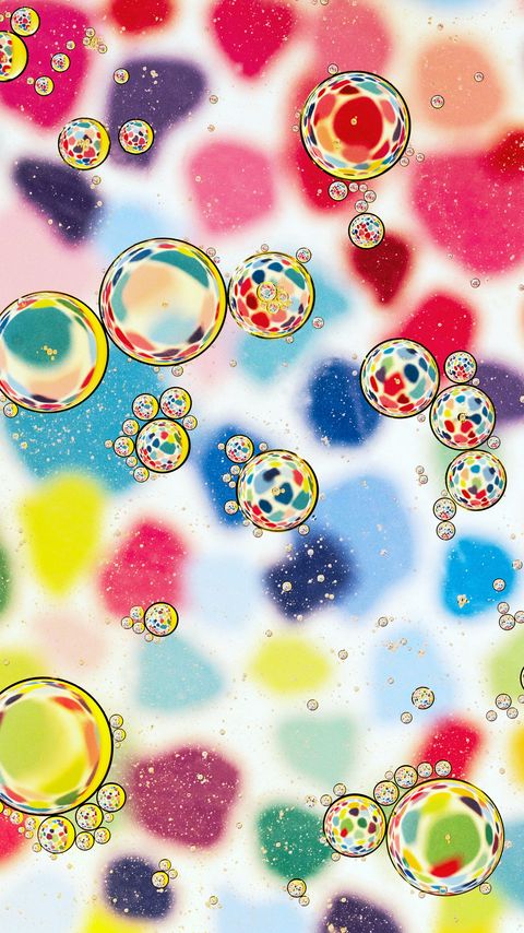 Download wallpaper 2160x3840 bubbles, colorful, water, blur samsung galaxy s4, s5, note, sony xperia z, z1, z2, z3, htc one, lenovo vibe hd background