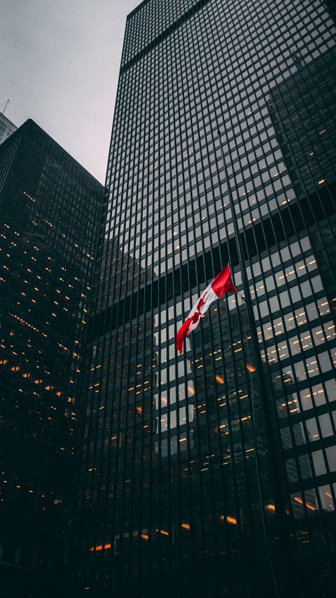 Download wallpaper 2160x3840 building, facade, architecture, flag, canada samsung galaxy s4, s5, note, sony xperia z, z1, z2, z3, htc one, lenovo vibe hd background