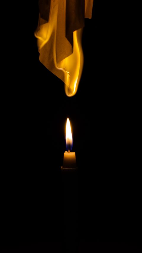 Download wallpaper 2160x3840 candle, flame, fire, paper, black samsung galaxy s4, s5, note, sony xperia z, z1, z2, z3, htc one, lenovo vibe hd background