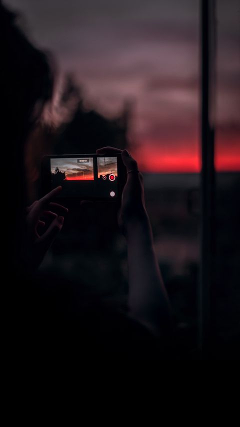 Download wallpaper 2160x3840 phone, shooting, hands, sunset, dark samsung galaxy s4, s5, note, sony xperia z, z1, z2, z3, htc one, lenovo vibe hd background