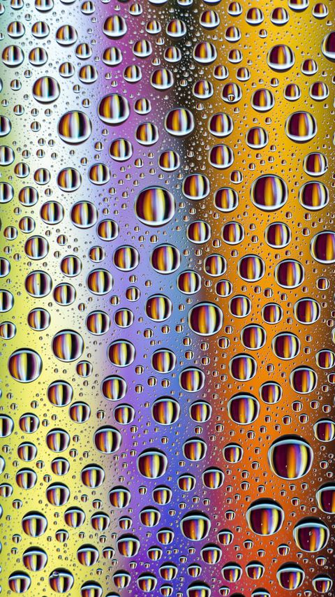 Download wallpaper 2160x3840 rainbow, drops, colorful, reflection samsung galaxy s4, s5, note, sony xperia z, z1, z2, z3, htc one, lenovo vibe hd background