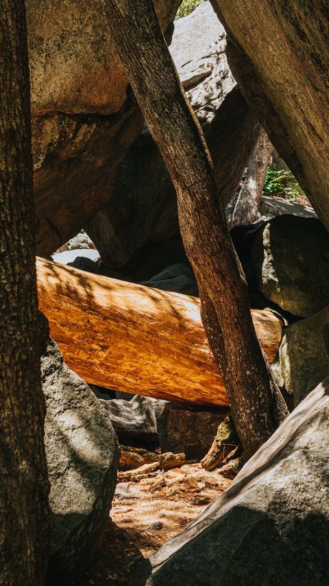 Download wallpaper 2160x3840 stone, logs, wooden, texture samsung galaxy s4, s5, note, sony xperia z, z1, z2, z3, htc one, lenovo vibe hd background