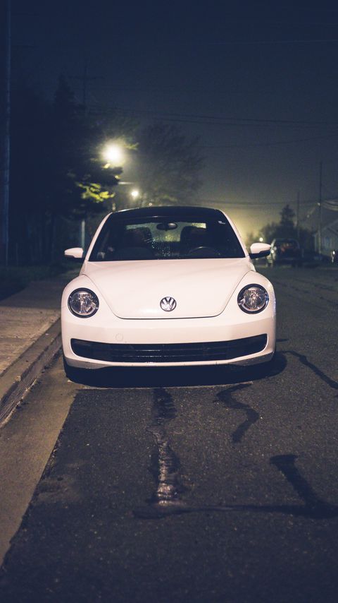 Download wallpaper 2160x3840 volkswagen, car, front view, white samsung galaxy s4, s5, note, sony xperia z, z1, z2, z3, htc one, lenovo vibe hd background