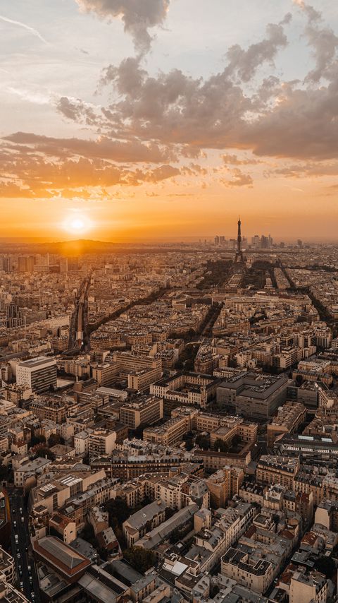 Download wallpaper 2160x3840 buildings, city, sunset, roofs, france samsung galaxy s4, s5, note, sony xperia z, z1, z2, z3, htc one, lenovo vibe hd background