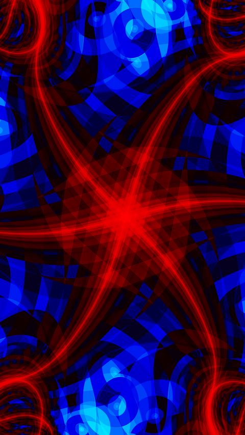 Download wallpaper 2160x3840 fractal, lines, stripes, swirl, red, blue samsung galaxy s4, s5, note, sony xperia z, z1, z2, z3, htc one, lenovo vibe hd background