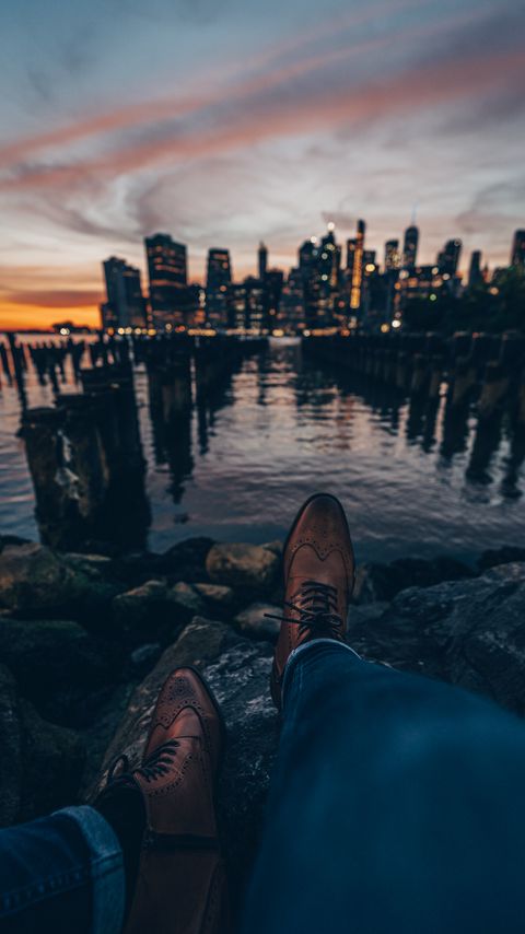 Download wallpaper 2160x3840 legs, boots, style, city, sunset samsung galaxy s4, s5, note, sony xperia z, z1, z2, z3, htc one, lenovo vibe hd background