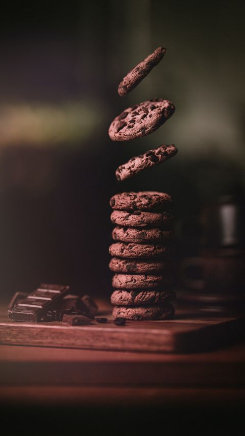 Download wallpaper 2160x3840 biscuits, pastries, chocolate, levitation samsung galaxy s4, s5, note, sony xperia z, z1, z2, z3, htc one, lenovo vibe hd background