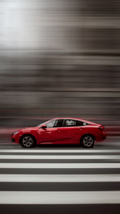Download wallpaper 2160x3840 car, side view, red, distortion samsung galaxy s4, s5, note, sony xperia z, z1, z2, z3, htc one, lenovo vibe hd background